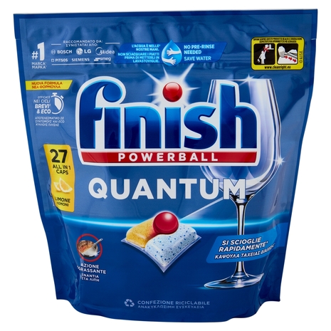 Finish Quantum All In One Lemon pastiglie lavastoviglie 27 lavaggi 280,8 g